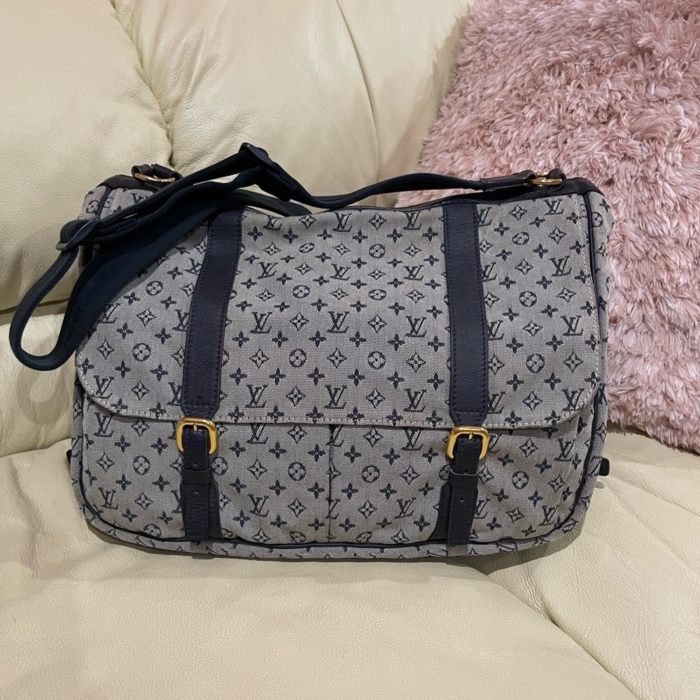 🦋Authentic Vintage LOUIS VUITTON Mini Lin Sac Maman Denim Diaper Bag  France💙